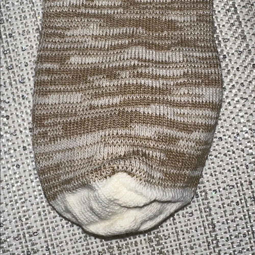Alaska Knits Khaki Ivory Heather Traditional Wool Blend Knit Knee High Socks